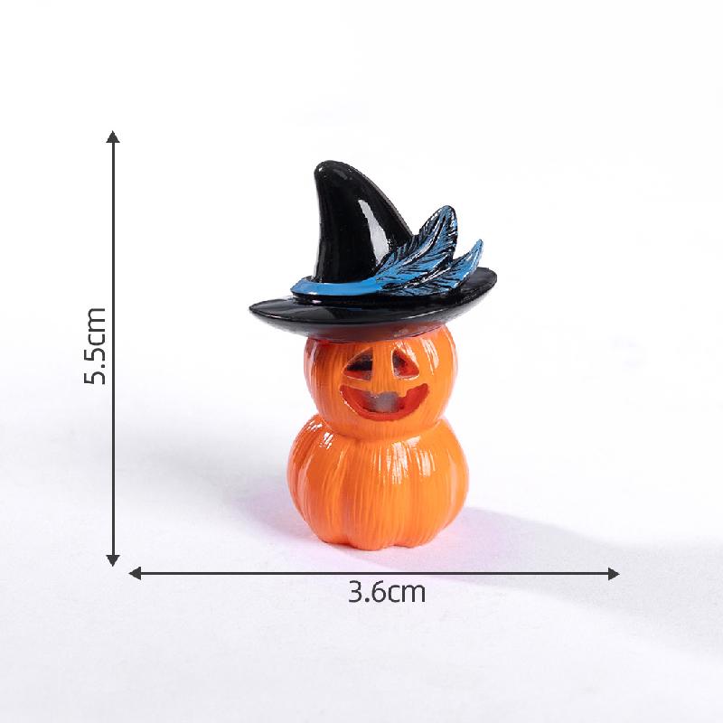 跨境新品微景观创意发光小南瓜骷髅万圣节 DIY装饰品配件迷你小摆