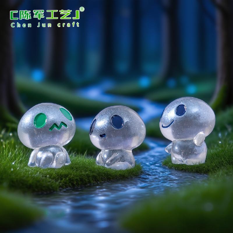 跨境微景观创意夜光小小外星人萌粒 DIY装饰品配件迷你树脂小摆件
