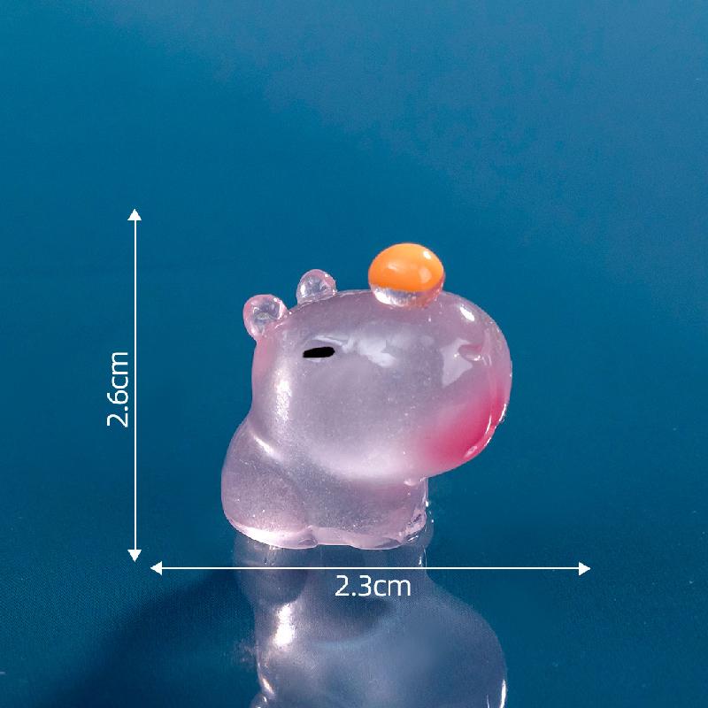 Những con capybara phát sáng mini - phụ kiện trang trí DIY, mô hình thu nhỏ cho bàn làm việc, đồ trang trí thú vị (ZC-1384)