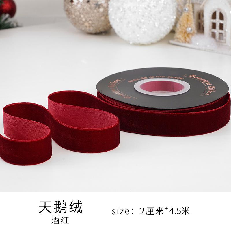 Ruy băng đỏ rượu vang, dây lụa nhung cao cấp, gói quà, buộc hoa, trang trí Noel sang trọng và tinh tế