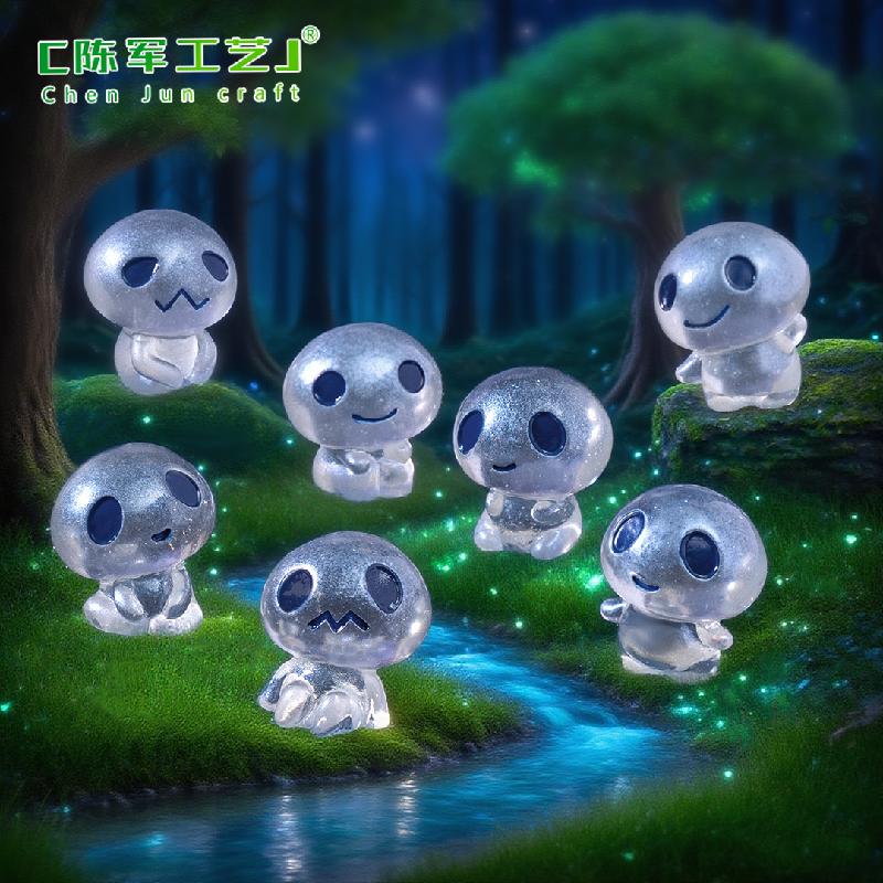 跨境微景观创意夜光小小外星人萌粒 DIY装饰品配件迷你树脂小摆件