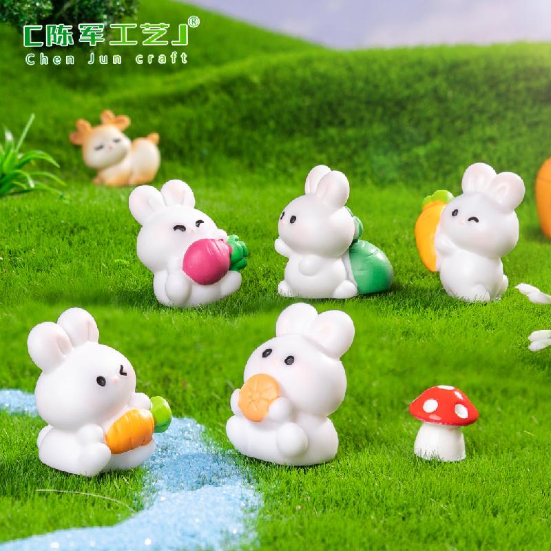 Thỏ & cà rốt mini – Mô hình thỏ dễ thương, trang trí vườn cảnh, bàn làm việc (M-1371)