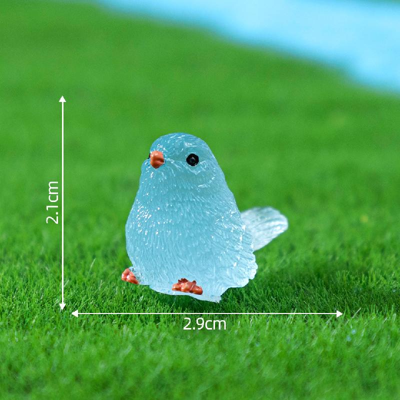 跨境微景观卡通夜光小鸟园艺造景 DIY装饰品挂配件迷你树脂小摆件