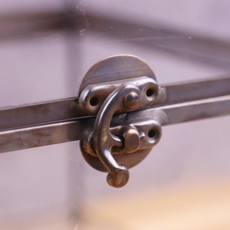 DG-82 Hộp hộp kính trang sức cổ điển với khóa đồng bạc quý tộc