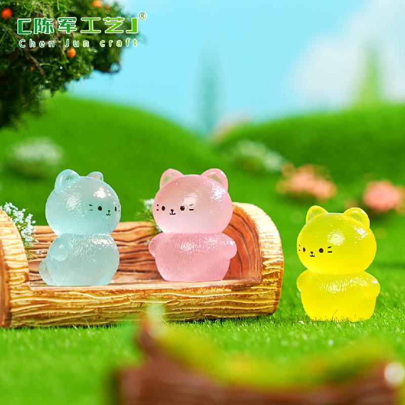 微景观创意夜光猫猫萌粒公仔园艺造景 DIY装饰品挂配件迷你小摆件