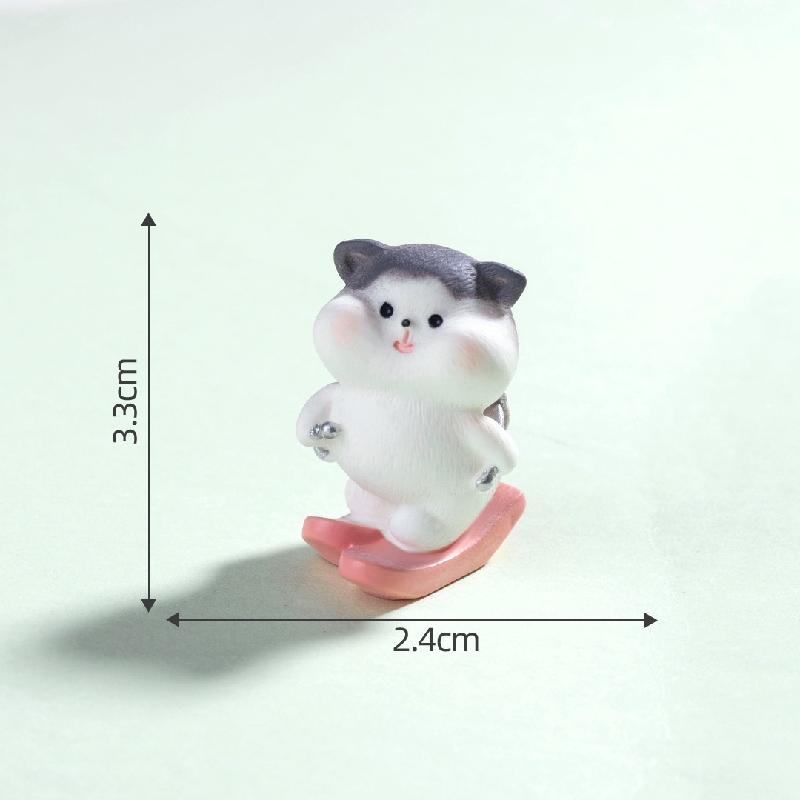 Mèo trượt tuyết mini trang trí cảnh tuyết (PK-714)