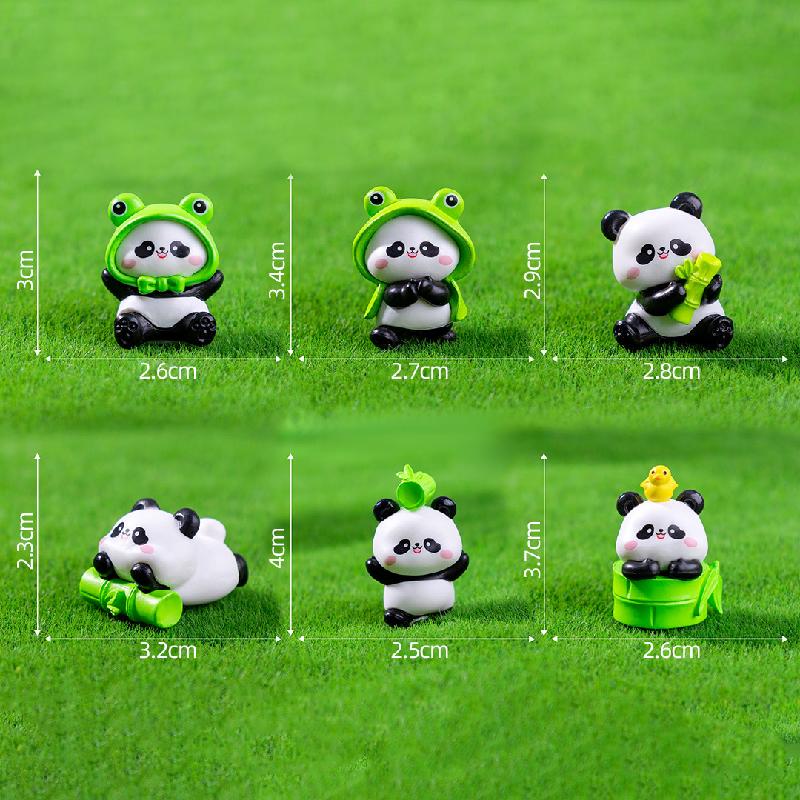 微景观创意可爱青蛙熊猫公仔 DIY装饰品挂配件迷你车载桌面小摆件