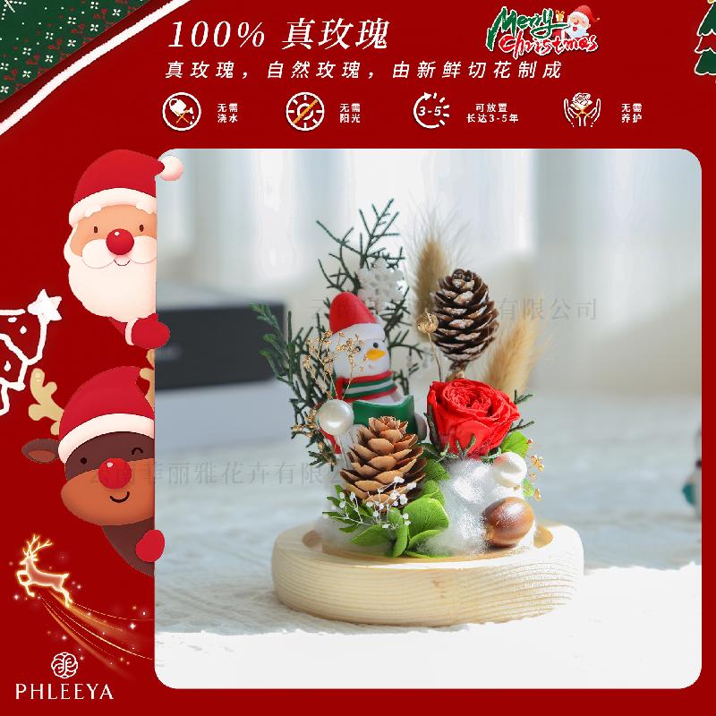 Hoa hồng vĩnh cửu cây thông Noel quà Valentine Thất Tịch (HK-80)