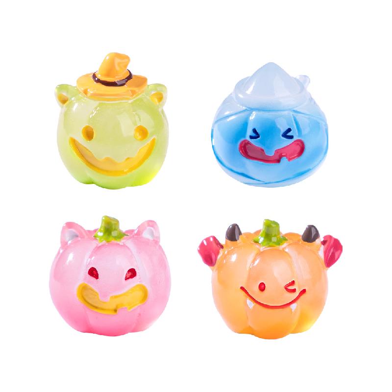 跨境微景观创意夜光万圣节小南瓜萌粒 DIY装饰品挂配件迷你小摆件