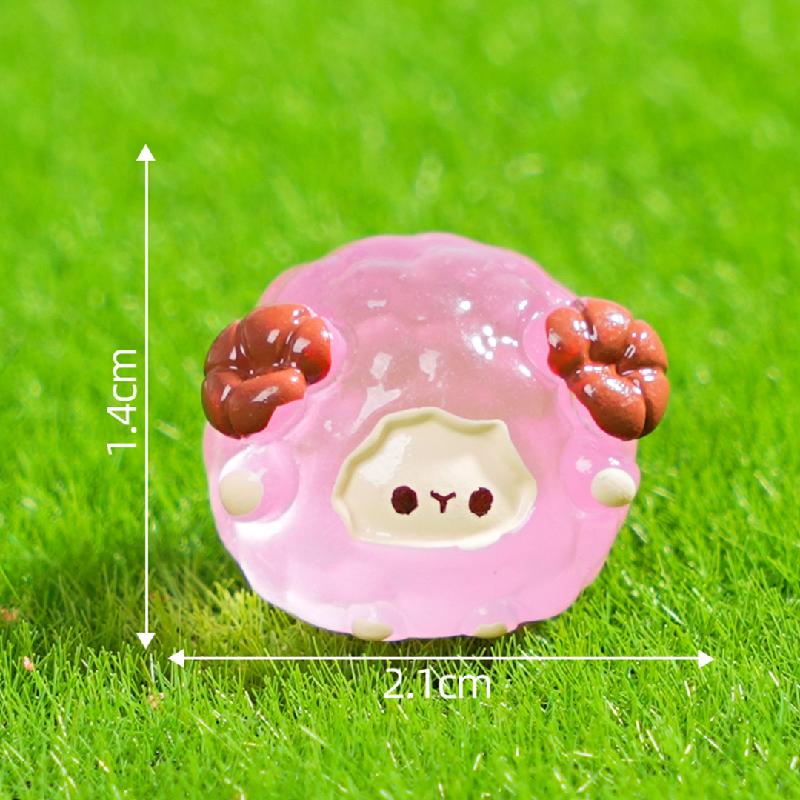 跨境微景观创意夜光小绵羊园艺造景 DIY装饰品配件迷你桌面小摆件