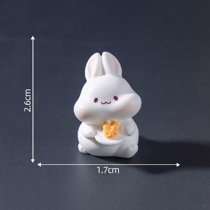 微景观创艺中秋月饼兔子公仔 DIY装饰品挂配件迷你汽车桌面小摆件
