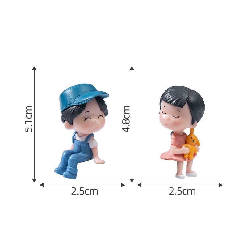 Tiểu cảnh ghế đôi tình nhân DIY trang trí chậu cây rêu (ZC-717)