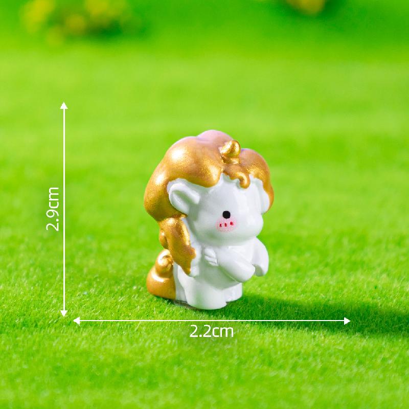 微景观创意彩虹小独角兽萌粒公仔园艺造景 DIY装饰配件迷你小摆件