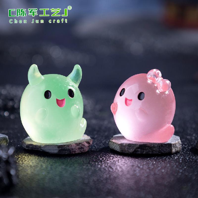 跨境新品微景观创意夜光小怪兽精灵 DIY装饰品配件迷你树脂小摆件