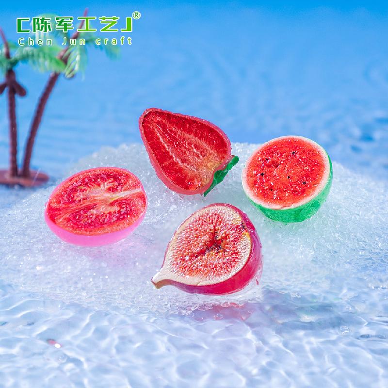 微景观创意夜光半切水果西瓜火龙果萌粒 DIY装饰品配件迷你小摆件