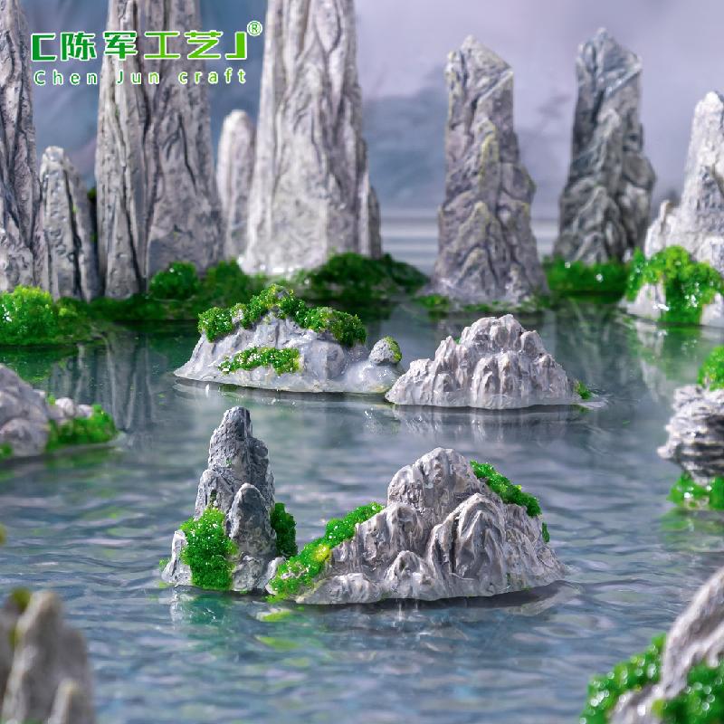 微景观创意中式山水假山石李白园艺造景 DIY装饰品配件迷你小摆件