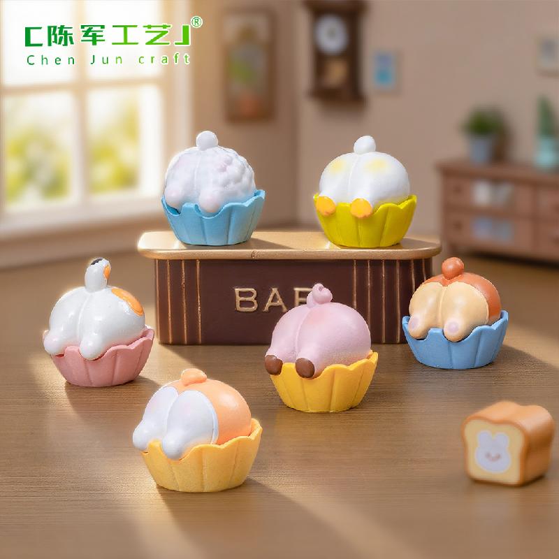 微景观创意小动物pp蛋糕胚萌粒娃屋 DIY装饰品配件迷你树脂小摆件