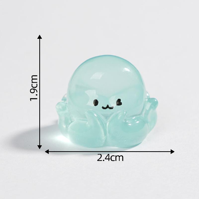 微景观创意夜光小章鱼鱼缸水族造景 DIY装饰品配件迷你树脂小摆件