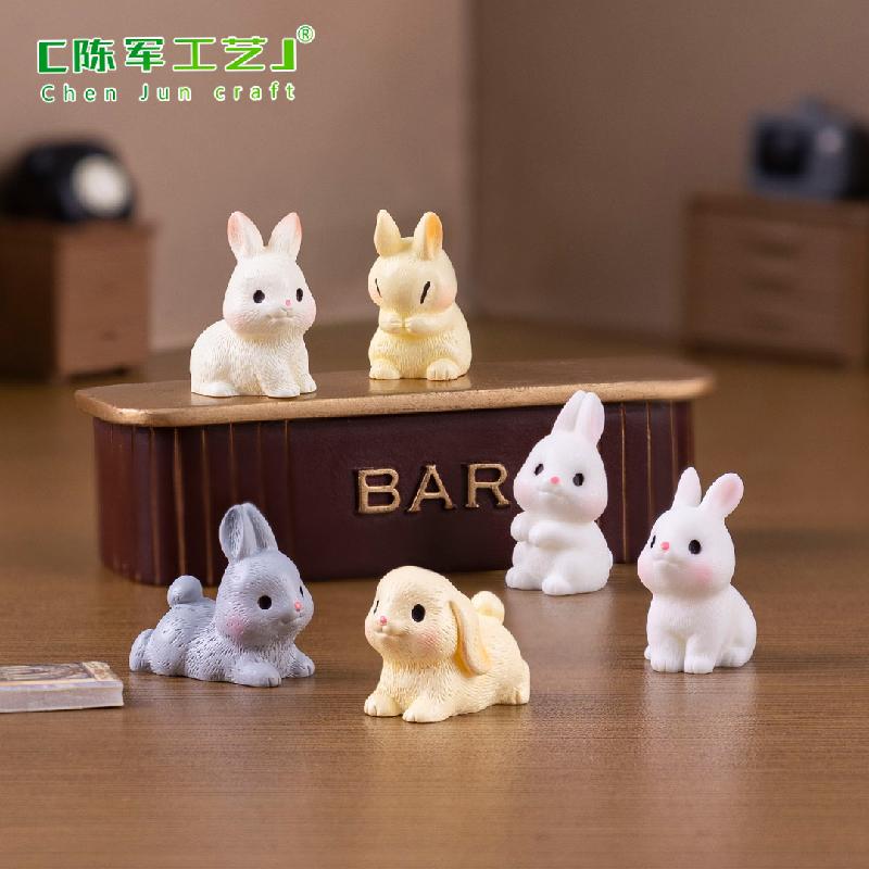 微景观创意可爱小兔子公仔娃娃屋 DIY装饰品挂配件迷你微缩小摆件