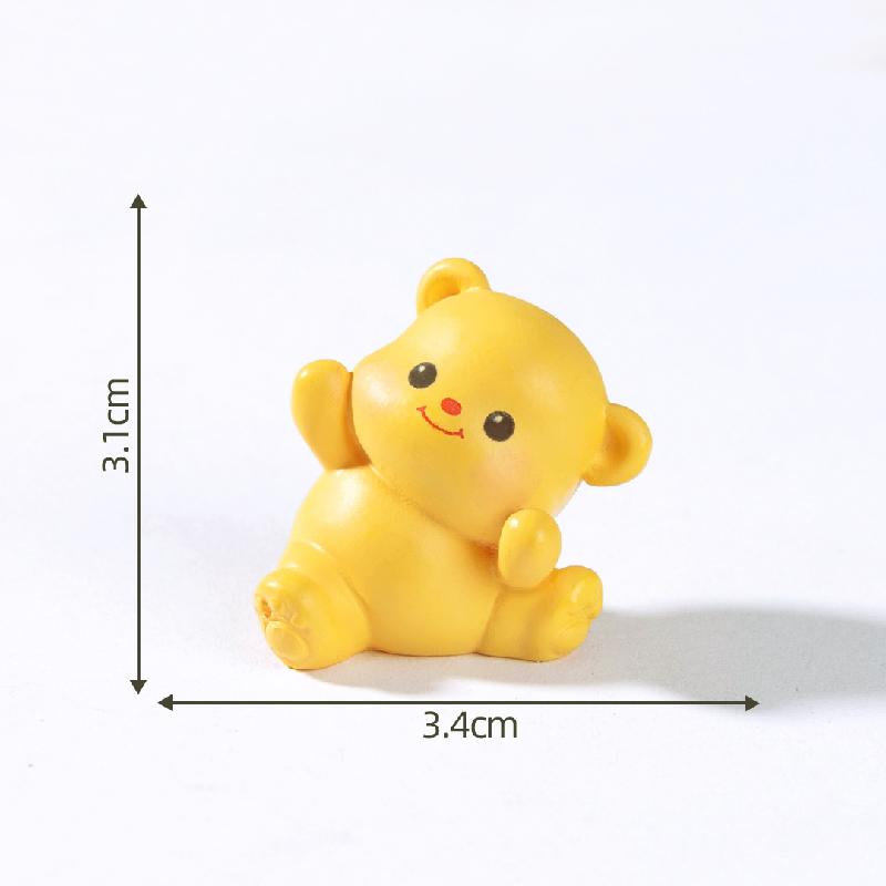 微景观创意可爱黄色小熊公仔 DIY装饰品挂配件迷你车载桌面小摆件