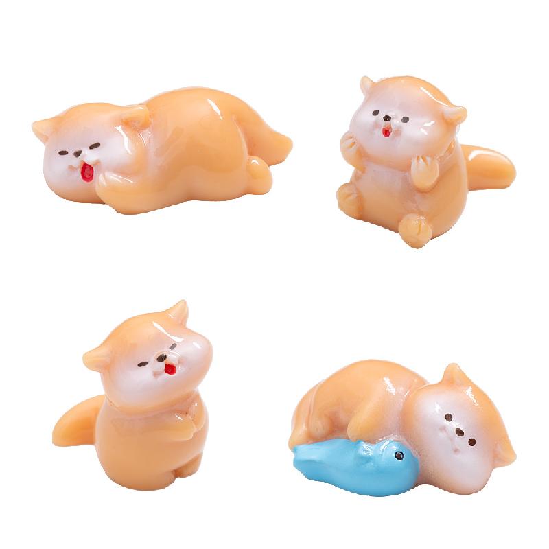 微景观创意可爱小水獭萌粒公仔娃屋 DIY装饰品配件迷你桌面小摆件