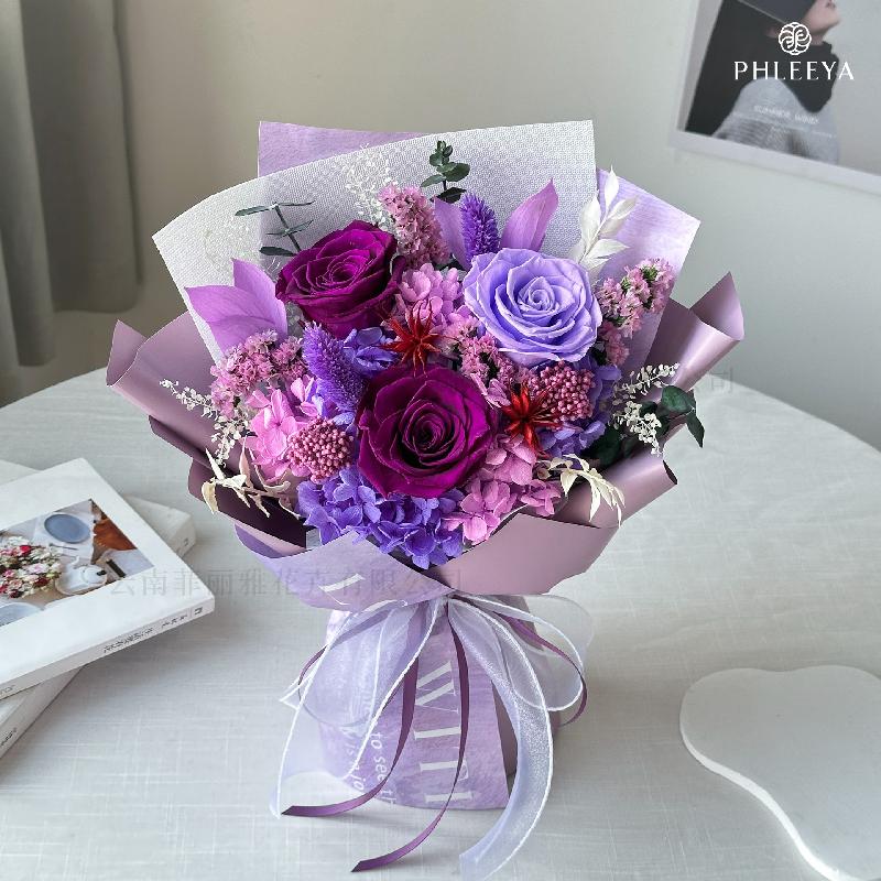 Bó hoa hồng vĩnh cửu quà tặng giáo viên Valentine Thất Tịch (HK-14)