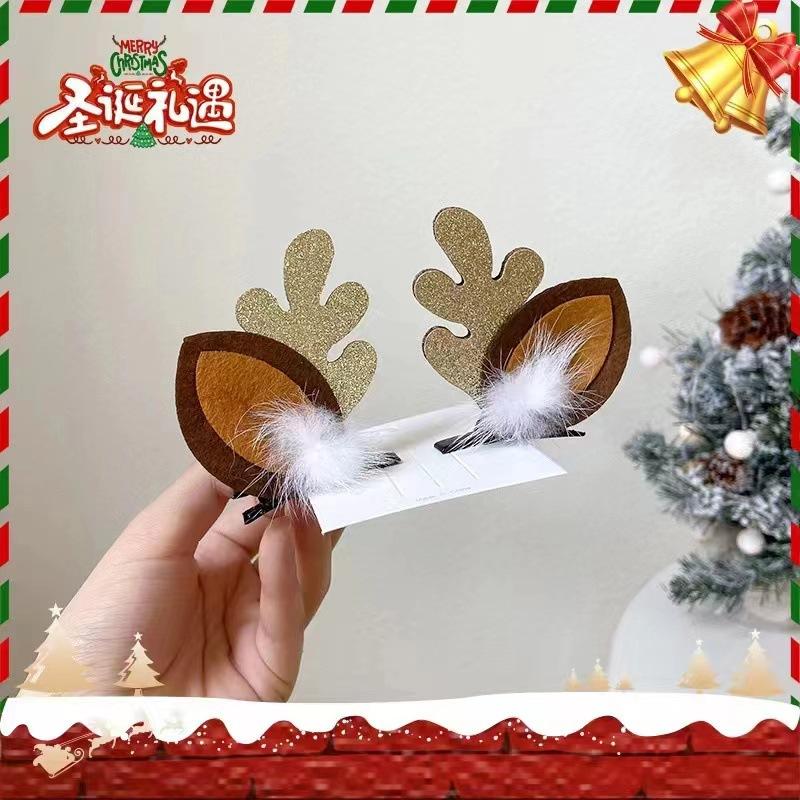 Băng đô và kẹp tóc cho bé - kiểu dáng đáng yêu với sừng tuần lộc Giáng Sinh, lý tưởng cho sinh nhật và trang trí, cực kỳ dễ thương và phong cách.
