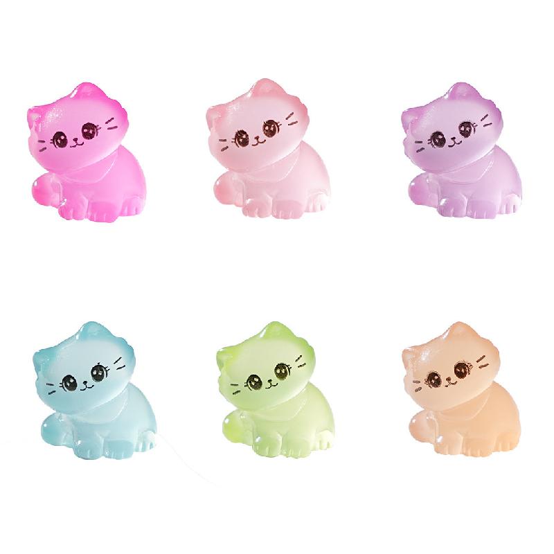 微景观创意新品夜光歪头小猫咪园艺造景 DIY装饰品配件迷你小摆件