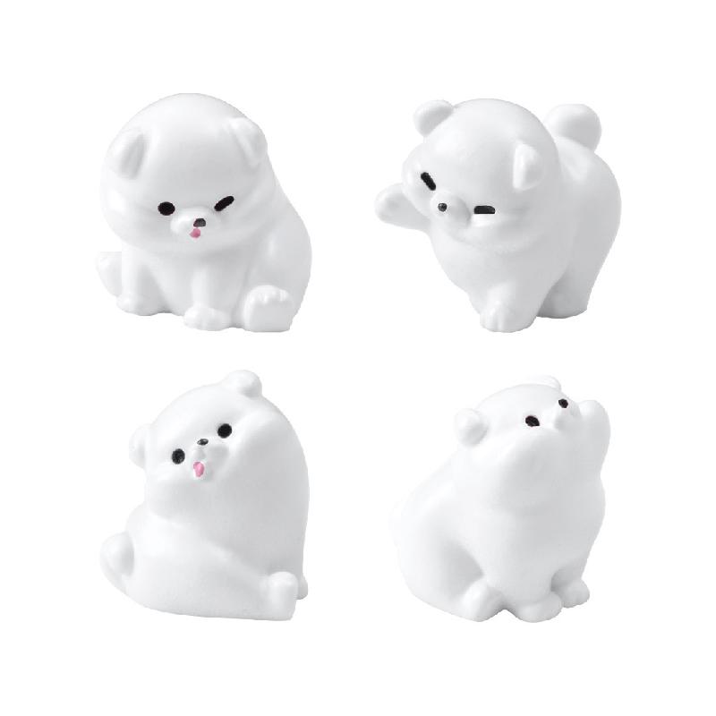 微景观创意可爱胖胖小白狗萌粒公仔 DIY装饰品配件迷你桌面小摆件