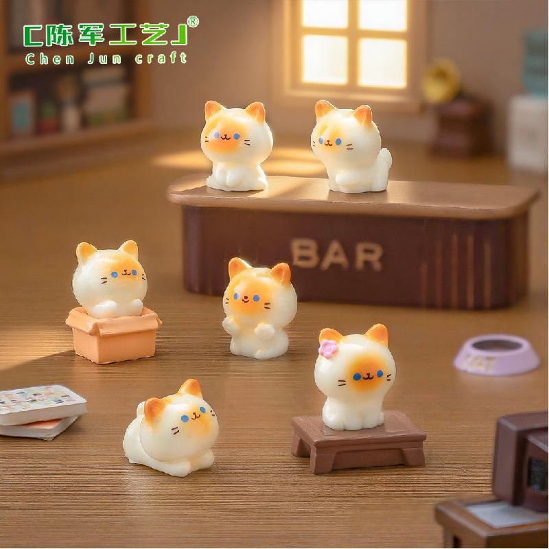 Phụ Kiện Tiểu Cảnh Tiểu cảnh mèo Xiêm đáng yêu, búp bê DIY, phụ kiện treo xe hơi tiểu cảnh mini bàn (ZC-544)