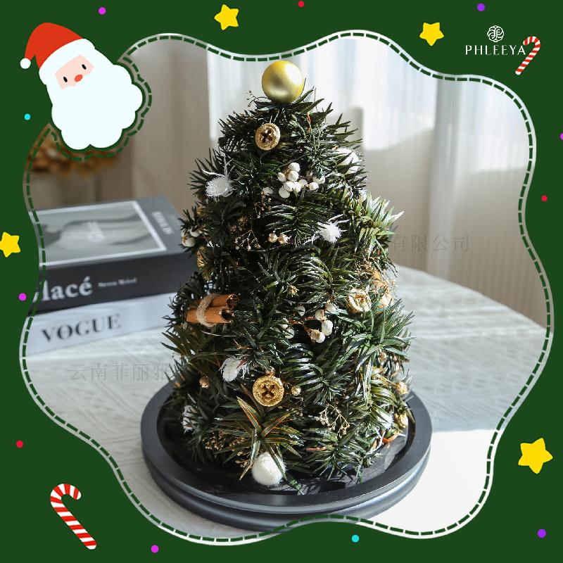 Hoa hồng vĩnh cửu cây thông Noel quà Valentine Thất Tịch (HK-80)