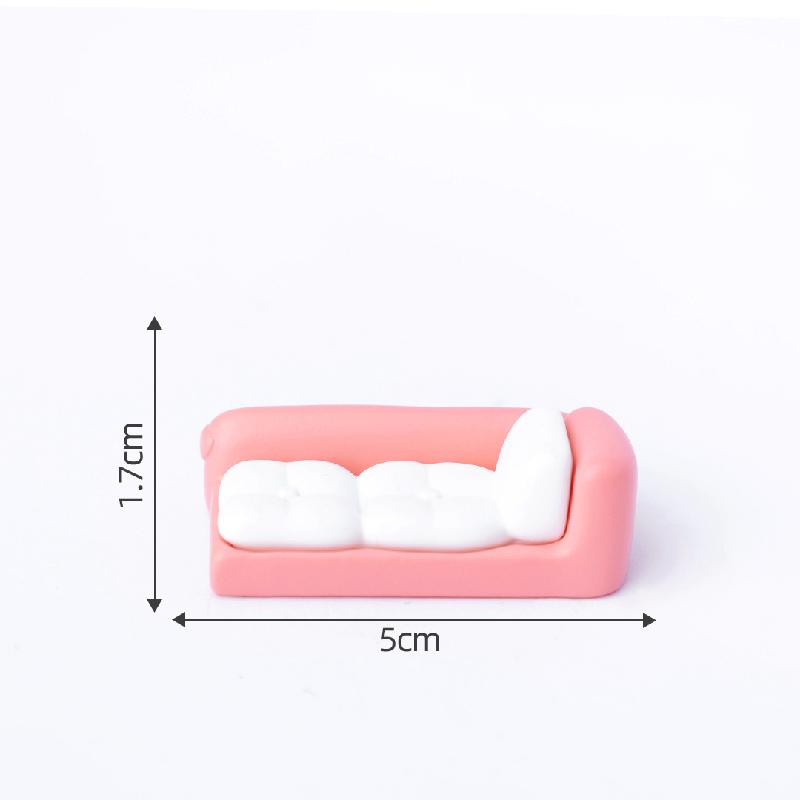 微景观创意可爱客厅沙发粉色娃娃屋 DIY装饰品配件微缩迷你小摆件