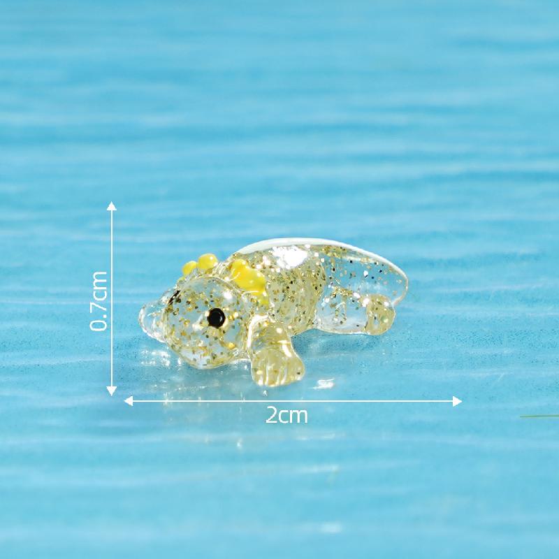 跨境新品微景观创意细闪动物乌龟蝾螈 DIY装饰配件迷你树脂小摆件
