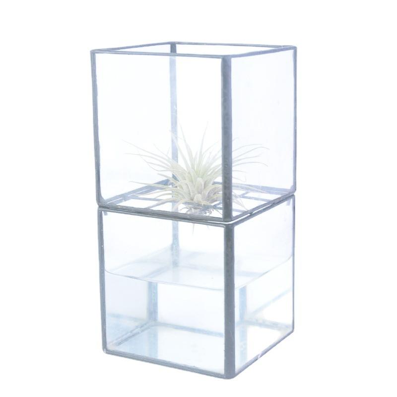 DG-72 Hộp cây phủ nước hai tầng với chai thủy tinh hiện đại đơn giản