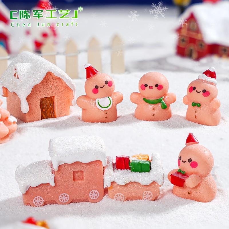 跨境微景观创意圣诞姜饼人公仔节日造景 DIY装饰品配件迷你小摆件