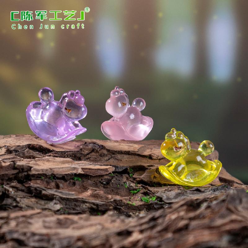 跨境微景观创意夜光彩虹摇摇马萌粒 DIY装饰品配件迷你树脂小摆件