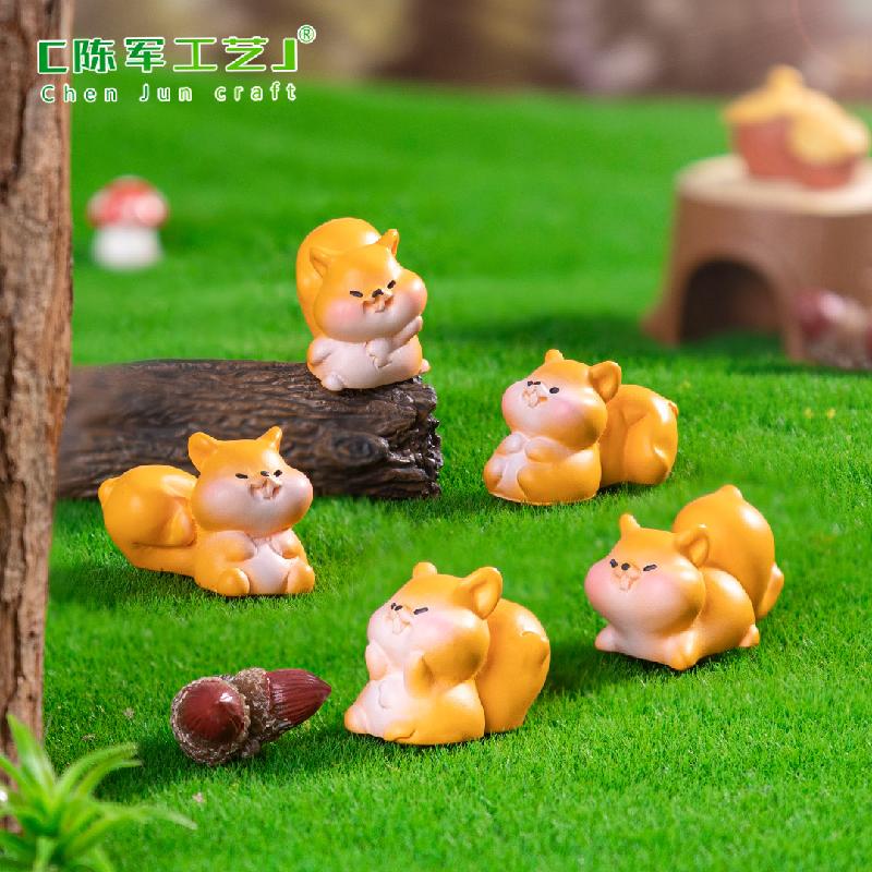 微景观创意可爱胖胖小松鼠园艺造 DIY装饰品挂配件迷你桌面小摆件