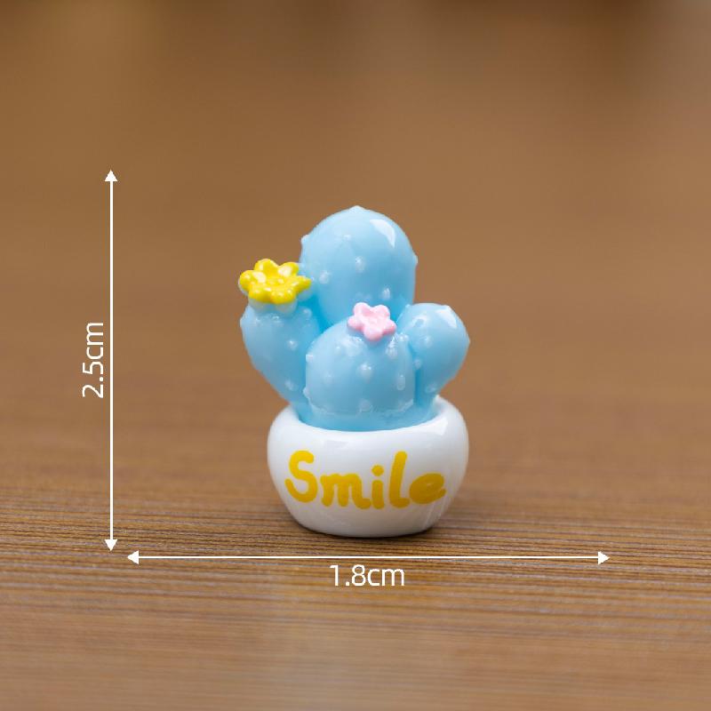 微景观创意粉嫩仙人掌多肉植物盆栽娃屋 DIY装饰品配件树脂小摆件