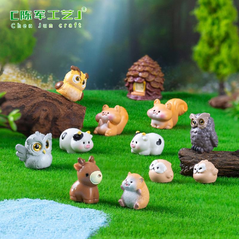 Tiểu cảnh động vật rừng: cú, búp bê DIY, phụ kiện treo bàn tiểu cảnh mini (ZC-495)
