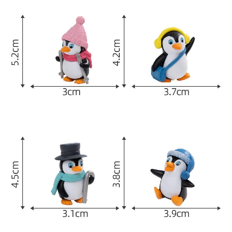 Tiểu cảnh chim cánh cụt mùa đông, móc khóa dễ thương mini (ZC-358)