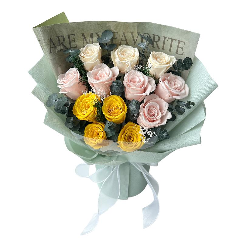 Bó hoa hồng vĩnh cửu quà tặng giáo viên Valentine Thất Tịch (HK-14)