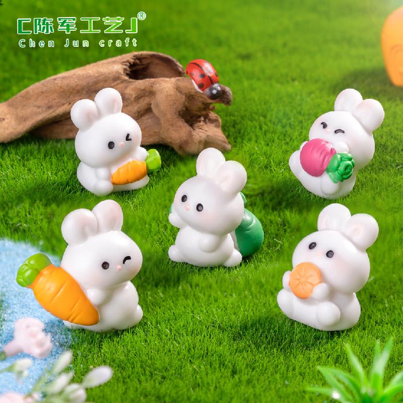 Thỏ & cà rốt mini – Mô hình thỏ dễ thương, trang trí vườn cảnh, bàn làm việc (M-1371)