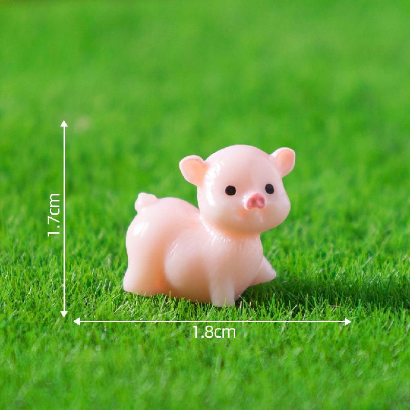 微景观创意可爱四只小猪公仔DIY装饰品挂配件迷你车载桌面小摆件