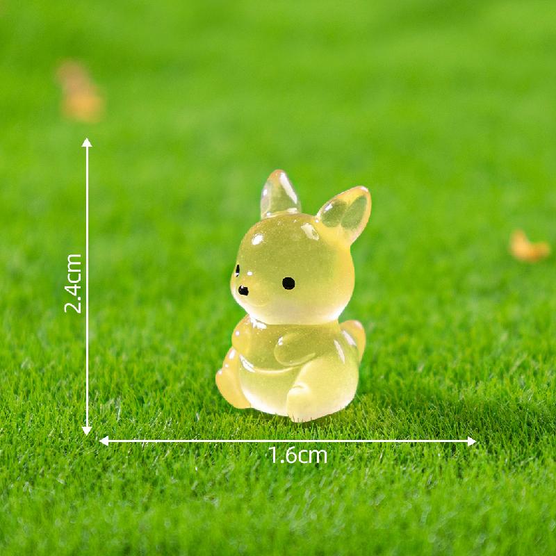 微景观创意夜光袋鼠萌粒园艺造景 DIY装饰品挂配件迷你桌面小摆件