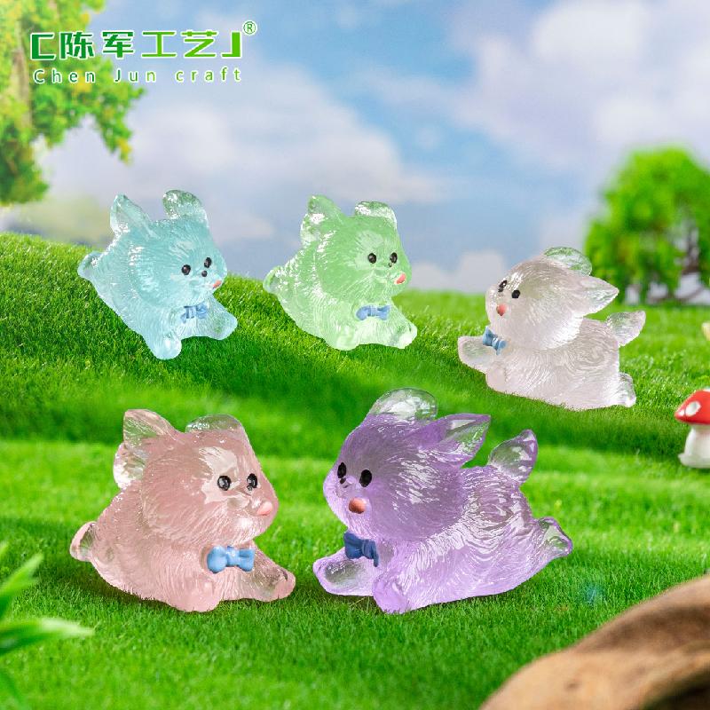 微景观创意夜光风雨小狗萌粒园艺造景 DIY装饰品挂配件迷你小摆件