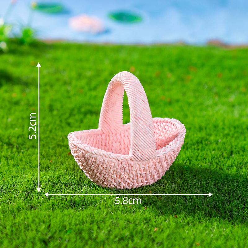 微景观创意仿真竹编篮子竹筐模型造景 DIY装饰配件微缩迷你小摆件