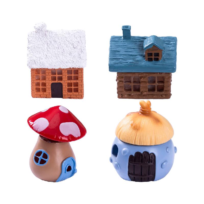 跨境外贸微景观创意发光房子万圣节造景DIY装饰品配件迷你小摆件