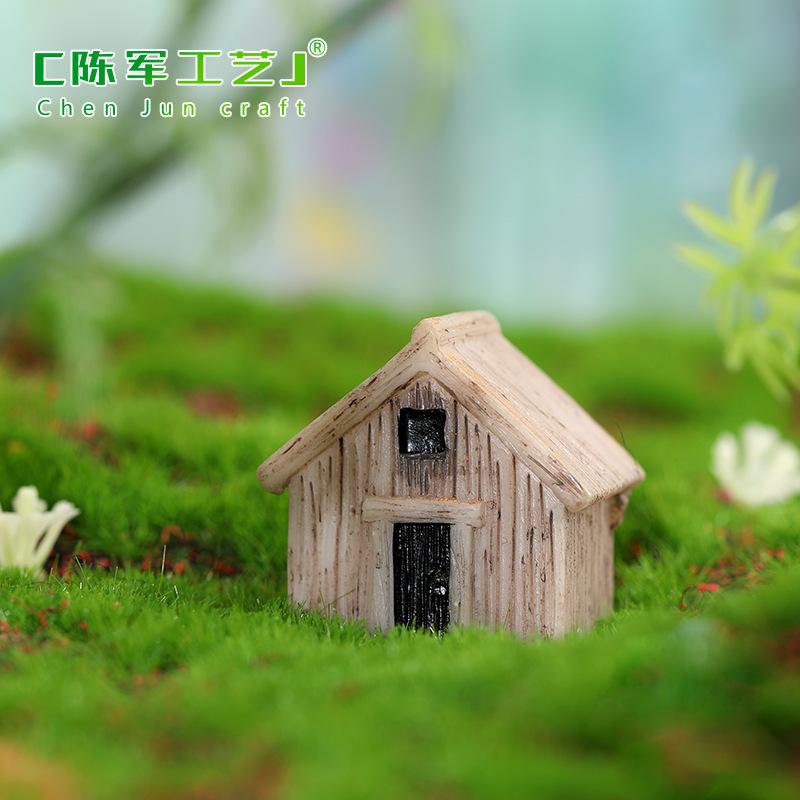 Tiểu cảnh nhà gỗ mini resin DIY trang trí rêu cây (ZC-847)