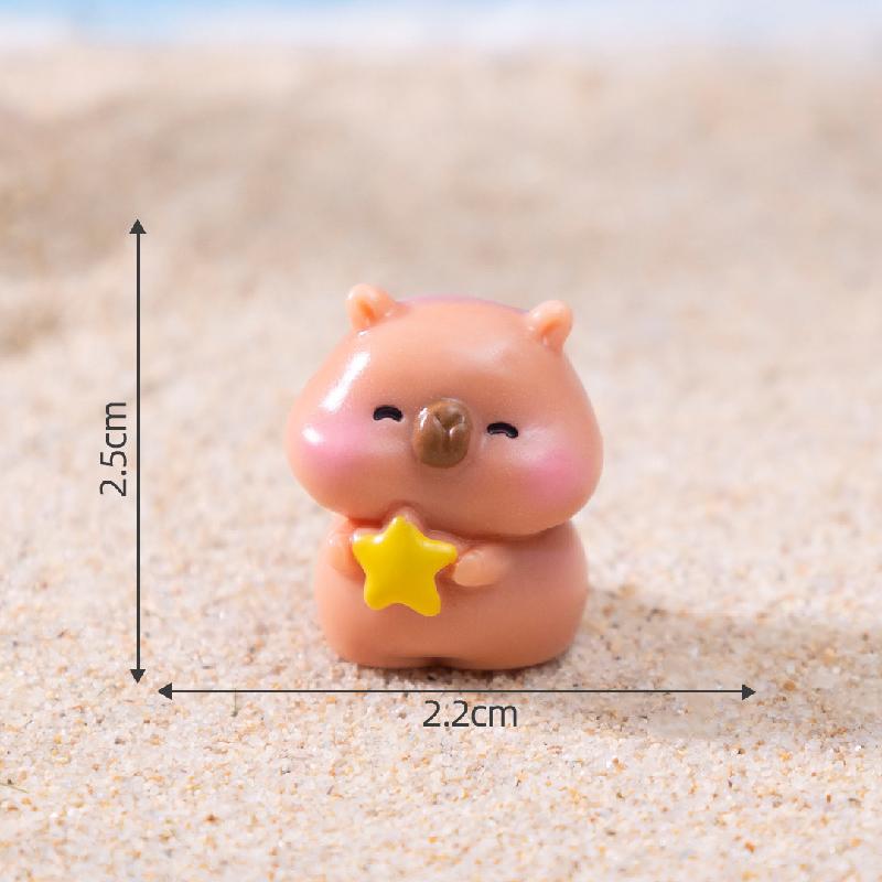 微景观创意简单卡皮巴拉公仔 DIY装饰品挂配件迷你车载桌面小摆件