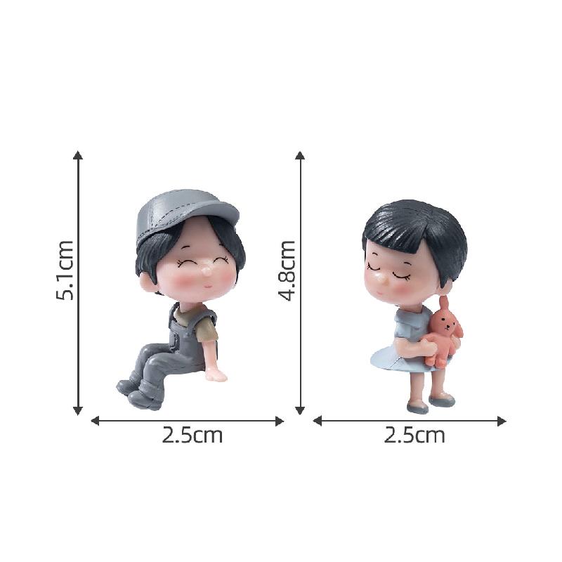 Tiểu cảnh ghế đôi tình nhân DIY trang trí chậu cây rêu (ZC-717)